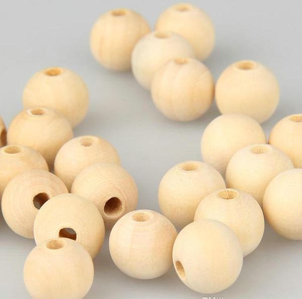 

original color natural round wood spacer beads for diy jewelry making 182025303540mm pick size wood beads baby teething5108559, Black