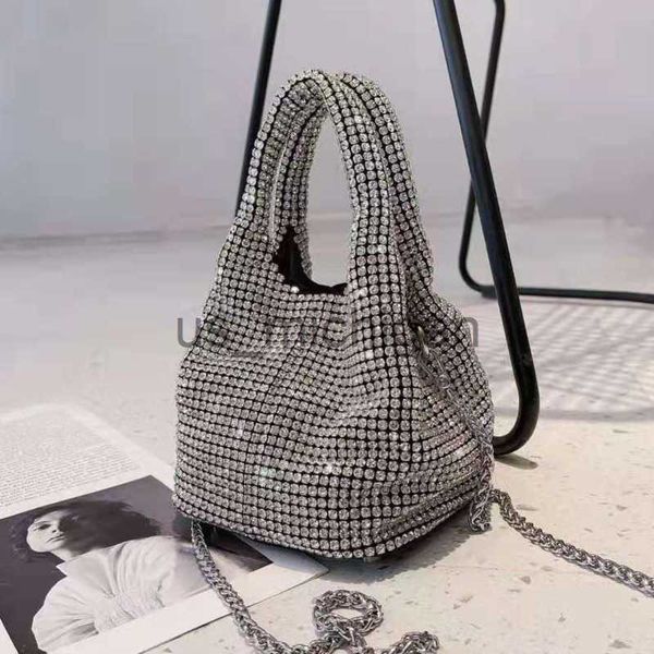 

evening bags luxury diamonds basket bag designer brand women handbag shinny rhinestone shoulder crossbody bag evening party bucket purse 202