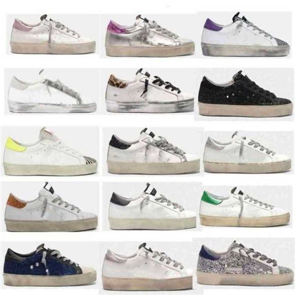 

height 2023 goldens shoe hi sneakers designer casual double shoes classic do -old bottom dirty trainers women man qualit salyi zo 9ewj goose, Black