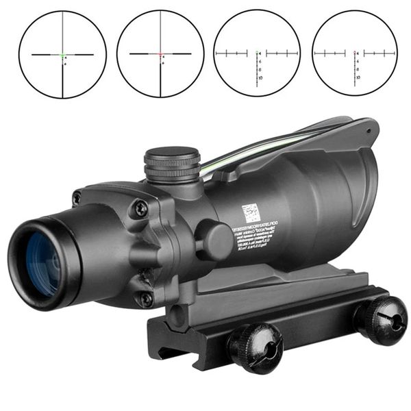 

4x32 hunting riflescope real fiber optics green red dot tactical optical sight