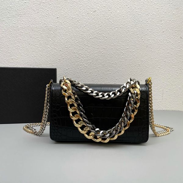 

alligator pattern crossbody bag fashion shoulder bags square flap handbag three color hardware chain women clutch purse metal letter hasp ce