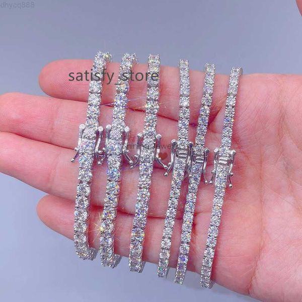 

classic design stylish d color vvs sterling silver 3mm moissanite tennis bracelet