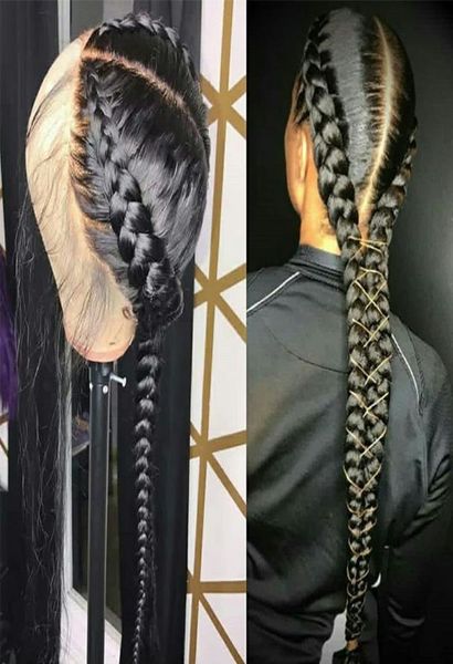 

pre plucked full lace human hair wigs with baby hair straight brazilian transparent lace wig braided glueless full lace wig remy7967969, Black