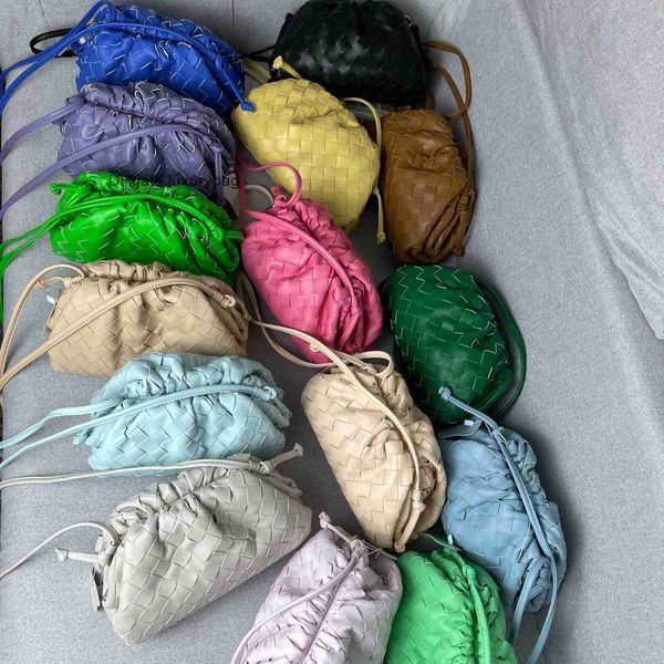 

aaaaabotteg uneta jodie mini teen intrecciato new pleated woven cloud bag leather one shoulder cross body handbag magnetic button dumpling b