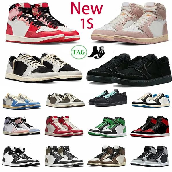 

skyline 1 1s basketball shoes for mens womens lows white coment pink lost found black phantom reverse dark mocha denim low sneakers 36-47