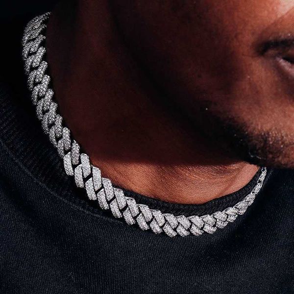 

provence 925 sterling silver hip hop fine jewelry vvs moissanite diamond cuban chain necklace