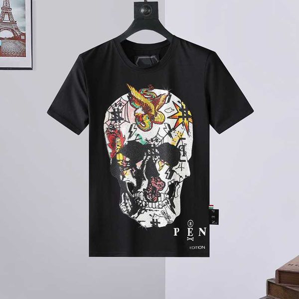 

phillip plain tees men's t-shirt summer fashion designer long sleeve luxury letter cotton clothing short zivh 15 x6b7, White;black