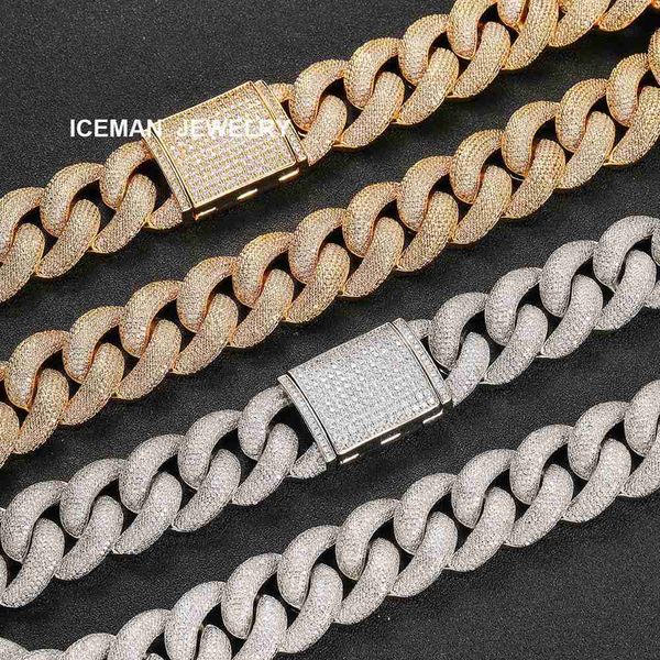 

iceman jewelry 25mm bubble iced out jewelry cuban link chain hip hop iced out chain men, Silver