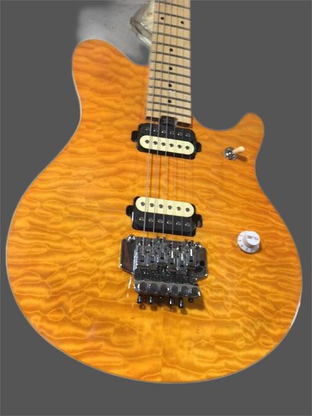 

6-string electric guitar, gloss, yellow, premium beige, oem, ing