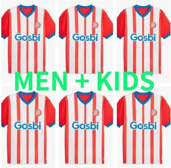 

23 24 girona fc men kids kits soccer jerseys 2023 2024 tsygankov castellanos riquelme stuani arnau david lopez ivan martin football shirt ca, Black;yellow