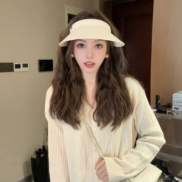

designer golf cap brand tiktok same sunscreen hat spring and summer casual outdoor net red empty sun, Blue;gray