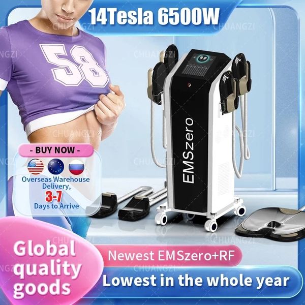 

emszero rf equipment neo 14 tesla 6500w muscle stimulator machine handle painless body slimming build for salon 2023