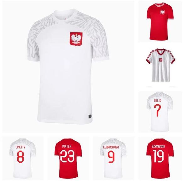 

2022 polands soccer jerseys lewandowski milik home away szymanski polish 22 23 1982 red white zielinski piszczek grosicki pologne bednarek f, Black;yellow