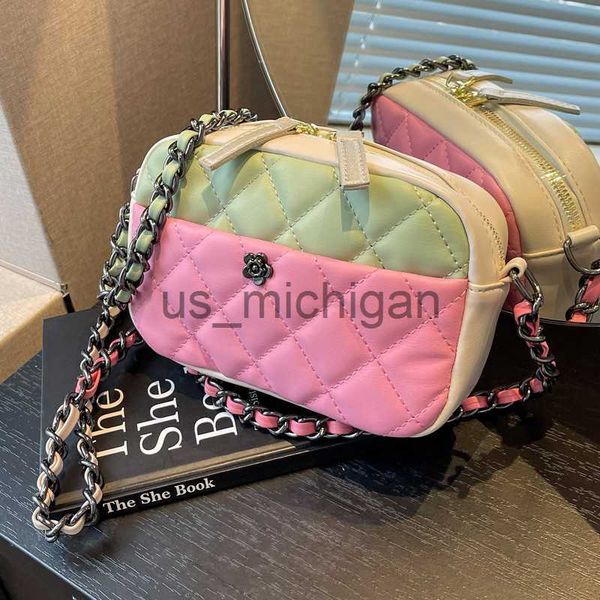 

evening bags luxury women brand chain patchwork crossbody bag casual small square messenger bag for women versatiletrendy j230609