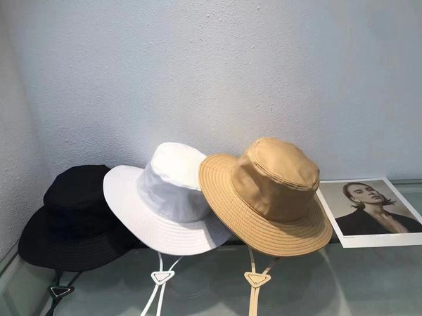 

designer triangle wide brim hats summer beach vacation hat fashion casual drawstring sun caps, Blue;gray