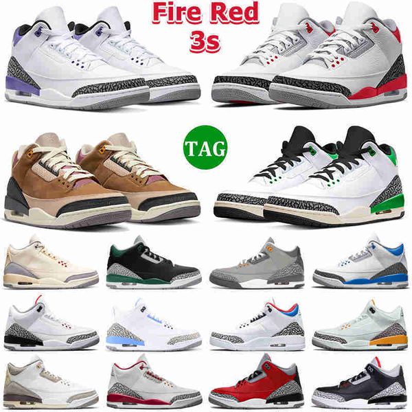 

3 basketball shoes men women 3s fire red dark iris neapolitan desert elephant black cement gold lucky green cardinal muslin mens trainers sp