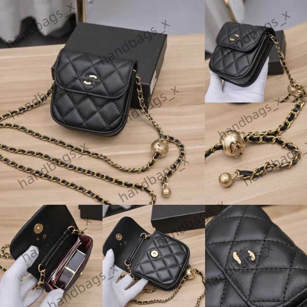 

new leather small c bag caviar messenger bag diamond lattice chain bag small fragrance small gold ball mouth red bag