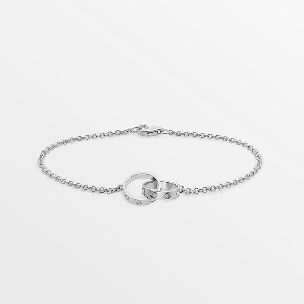 

titanium steel charm bracelets love bracelets for women girls ladies gift designer jewelry classic design double loop, Golden;silver