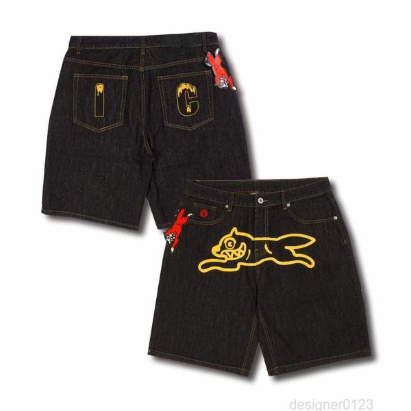 

y2k clothing denim shorts hip hop trend american harajuku men women's street clothing 2023 summer new casual basketball shorts, White;black