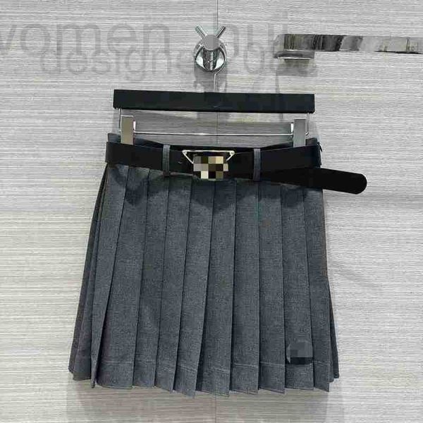 

skirts designer 2023 spring new 100 pleated half temperament age reducing academy style belt cqo2 vklc, Black