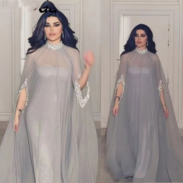 

2-piece shiny prom dresses 2023 chiffon high neck strapless sheath floor-length arabia formal for eid elegant party gowns, Black
