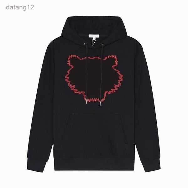 

designer fashion men women hoodie tiger head advanced embroidery round neck pullover autumn winter loose high street classic 3ej7 brb6, Black