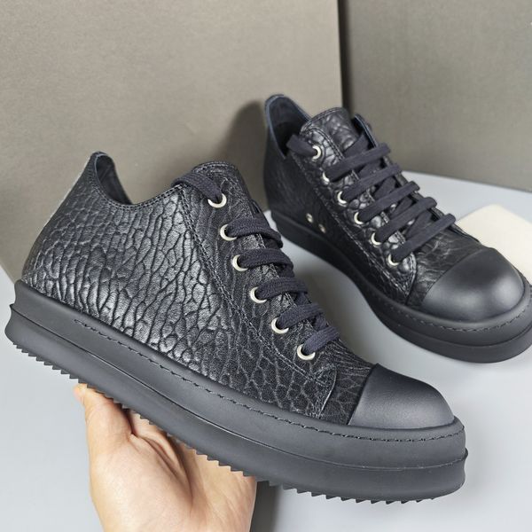 

black cowhide elephant patterned low lace up sumptuous boots mainline couple thick soletpu casual shoes