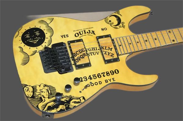 

classic electric guitar, dual vibration system, yellow