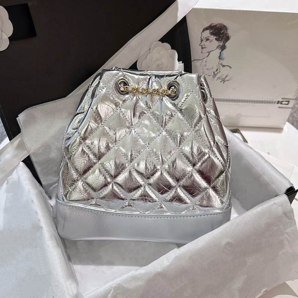 

silver mini women portable vagrant bag diamond lattice leather quilted silver hardware retro crossbody shoulder bag pochette sacoche handbag