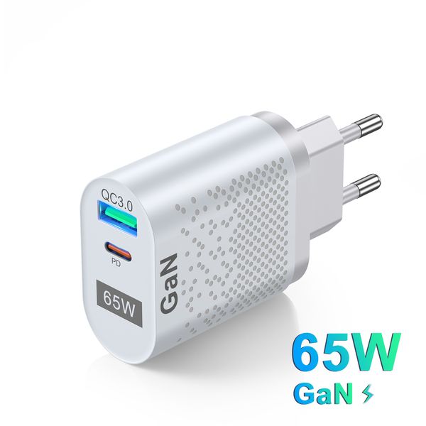 

65w fast charging gallium nitride usb charger pd intelligent fast charging mobile phone charging head qc3.0 lapuniversal charging source