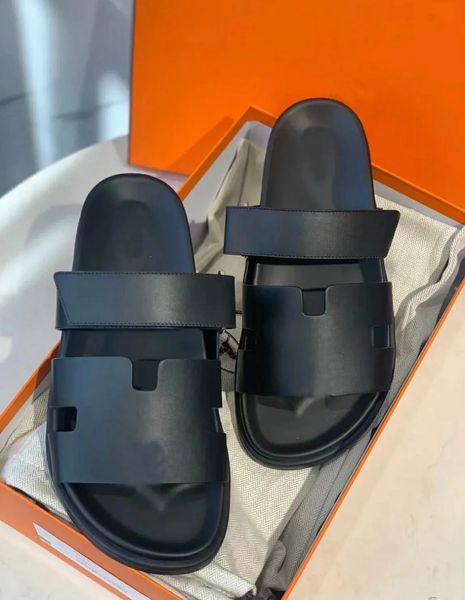 

summer luxury men chypre sandals shoes brown black white adjustable strap footwear comfort casual walking lazy beach slide flat eu38-46box