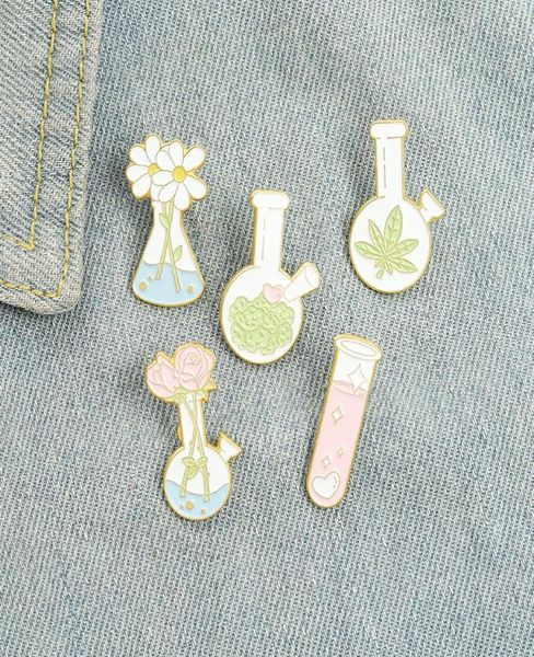 

bottle flower enamel brooches pin for women fashion dress coat shirt demin metal funny brooch pins badges promotion gift2766266, Blue