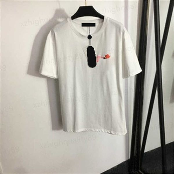 

heart designer t shirt luxury women tees white black color blocking cross print short-sleeved tshirt fashion street hip hop summer women ts