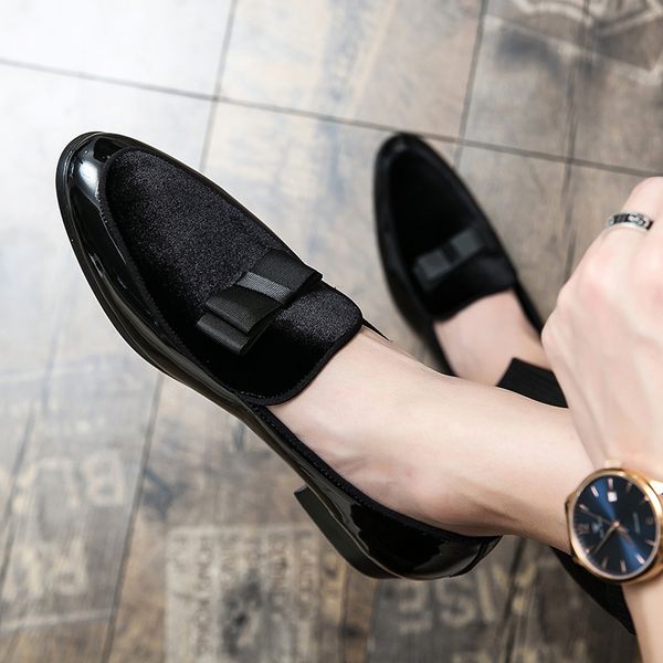 

new luxury fashion decoration suede driving shoes men casual loafers business formal dress dress groom footwear zapatos hombre, Black