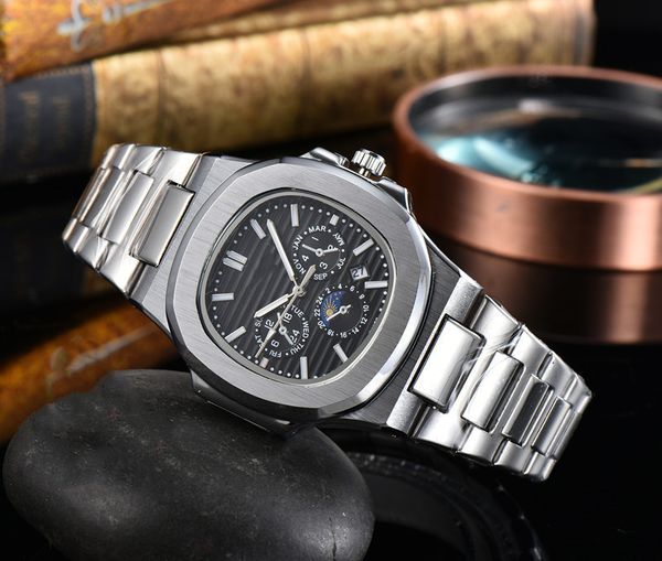 

luxury brand mens watches quartz movement watches nautilus 5740 designer wrist watch men commerce wristwatches metal strap women's watc, Slivery;golden