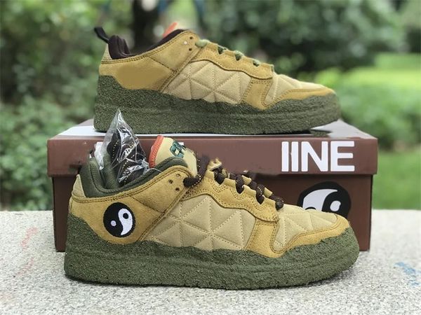 

basketball shoes sb dnks cpfm sp tan mossy green with original box