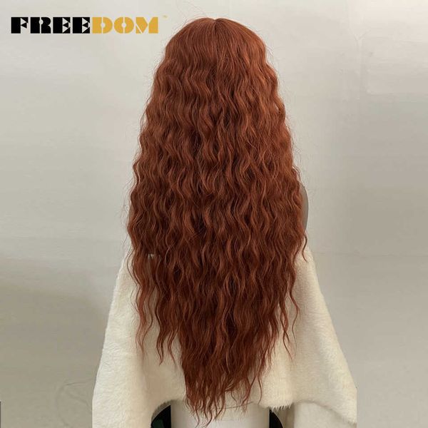

woman synthetic lace wig long deep wavy blonde ginger lace wigs for black women heat resistant cosplay wigs 230524, Black;brown