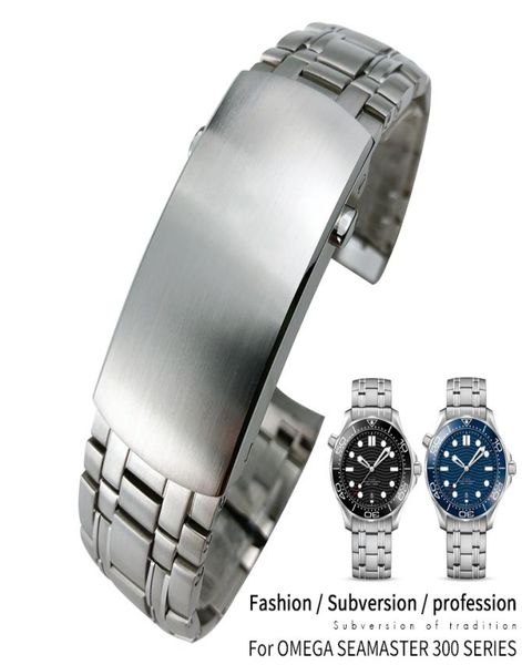 

20mm 316l stainless steel watch band special for new seamaster diver 300m silver strap calibre omega 8800 movement7908285, Black;brown