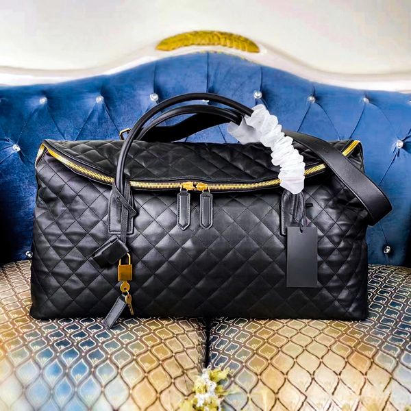 

luxurys es quilted genuine leather travel bag women's mens keepall sport large tote clutch pochette luggage bags handbag cross body des