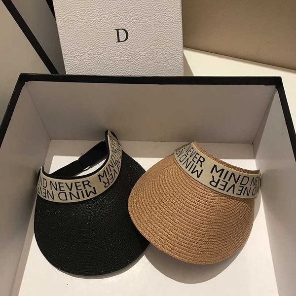 

designer golf cap brand japanese quality trendy letter hollow straw hat for women in summer seaside vacation beach sun protection, Blue;gray