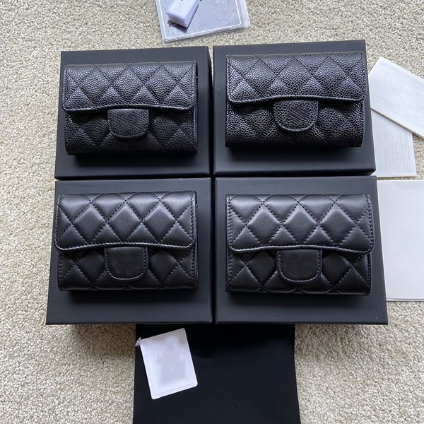 

women wallet grained calfskin black pink purse credit card cheackbook wallets designer card holder with box, Red;black