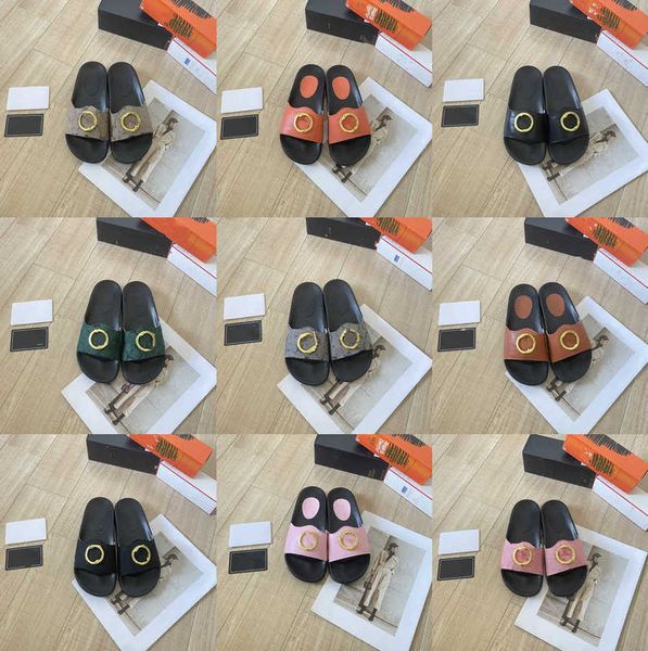 

2023 women designer slippers rubber slides sandal flat g metal buckle denim canvas jacquard monograms slipper web fashion mens sliders beach, Black