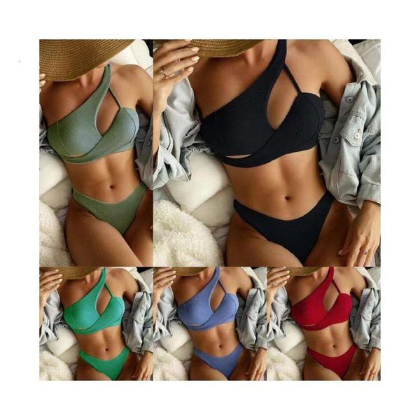 

fashion split swimsuit womens bikini triangle multi color, White;black