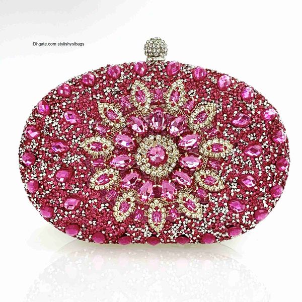 

shoulder bags multicolored diamond women clutch evening bags bridal crystal flower handbags purses wedding party dinner bag