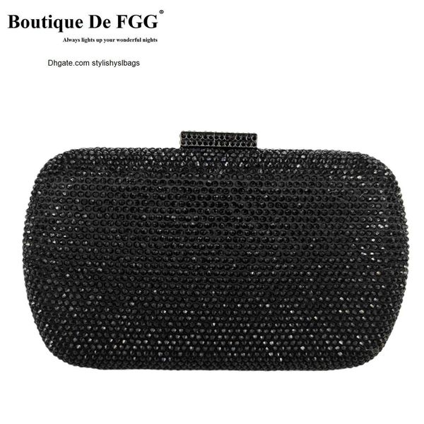 

shoulder bags boutique de fgg black evening bags and clutches for women formal party dinner rhinestone handbags bridal wedding clutch bag