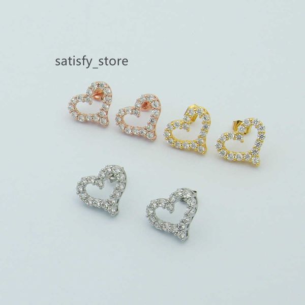 

womens knot short earrings studs designer jewelry half drill studs gold/silvery/rose full brand as wedding christmas gift, Silver