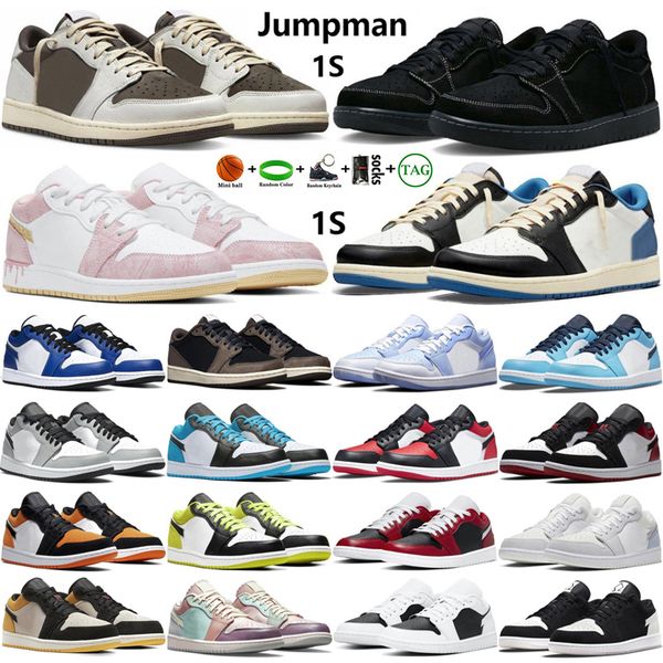 

mens low og jumpman 1 basketball shoes 1s paint drip black phantom university blue reverse mocha fragment panda paris chicago flip men sport