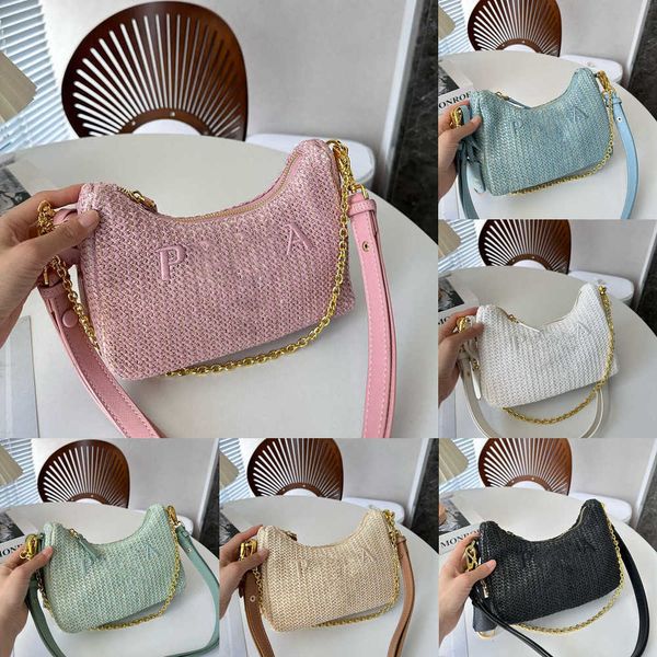 

woven straw bags womens handbag shoulder bag fashion classic chain messenger handbags designer crossbody bags for women summer bag 230606