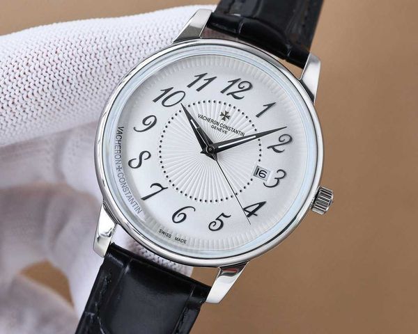 

formal classic luxury wrist watches v c luxu 40mm concise steady first-choice gift iced out 9015 movement watch colors number 3p, Slivery;brown