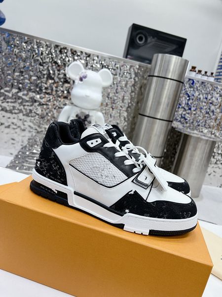 

new designer woman shoe leather lace up men fashion platform sneakers white 0607, Black